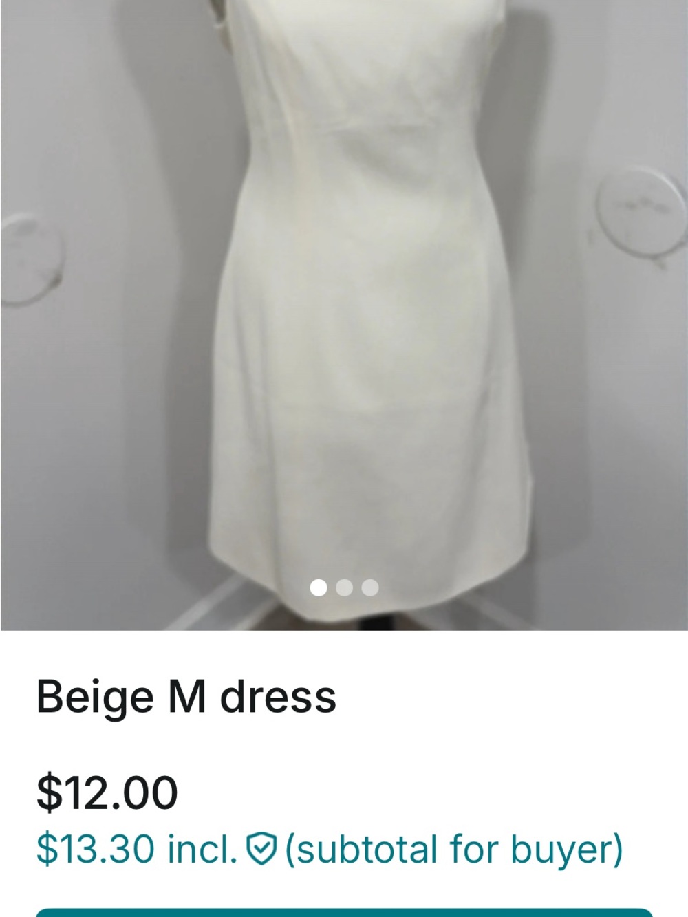 SHEIN Cream Sleeveless Mini Shift Dress